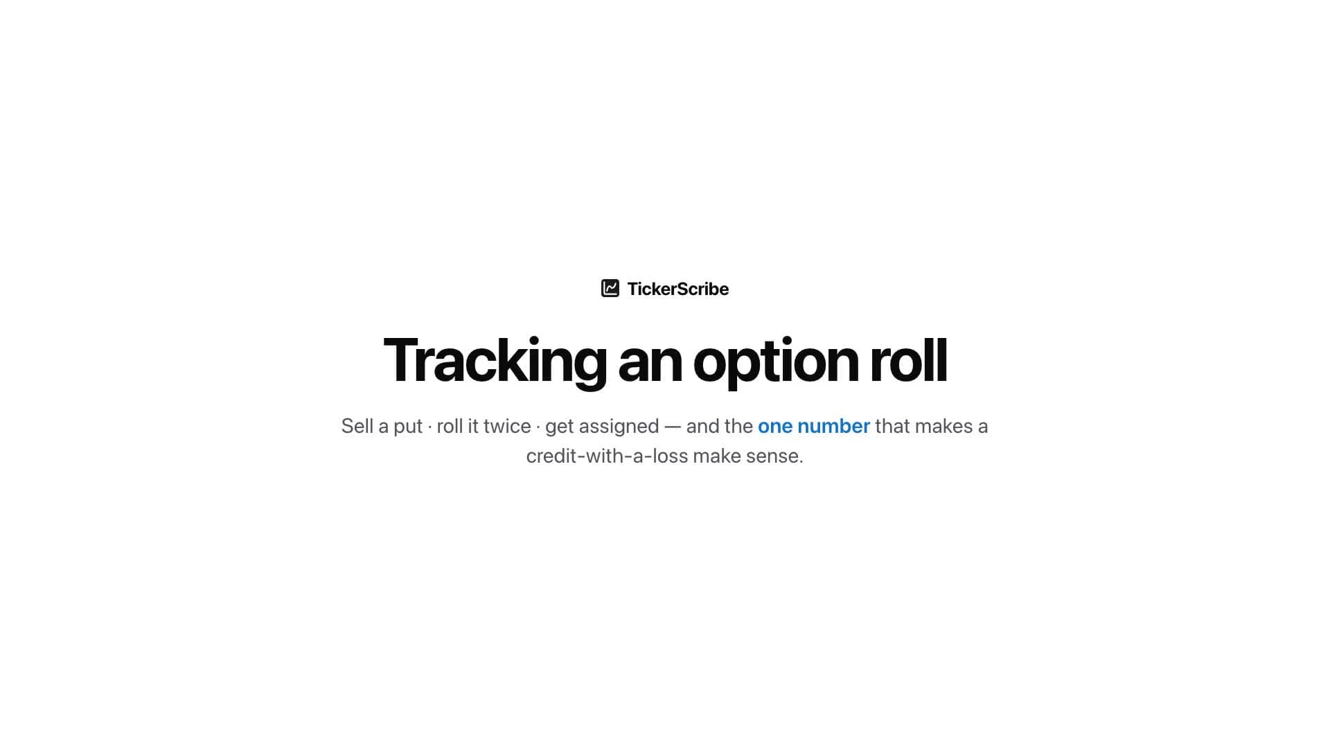Tracking an option roll in TickerScribe